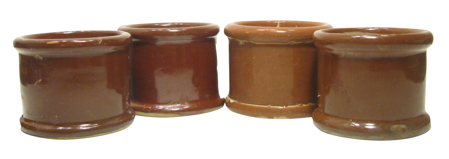 1880s Antique English Ironstone Pottery Jars, S/4