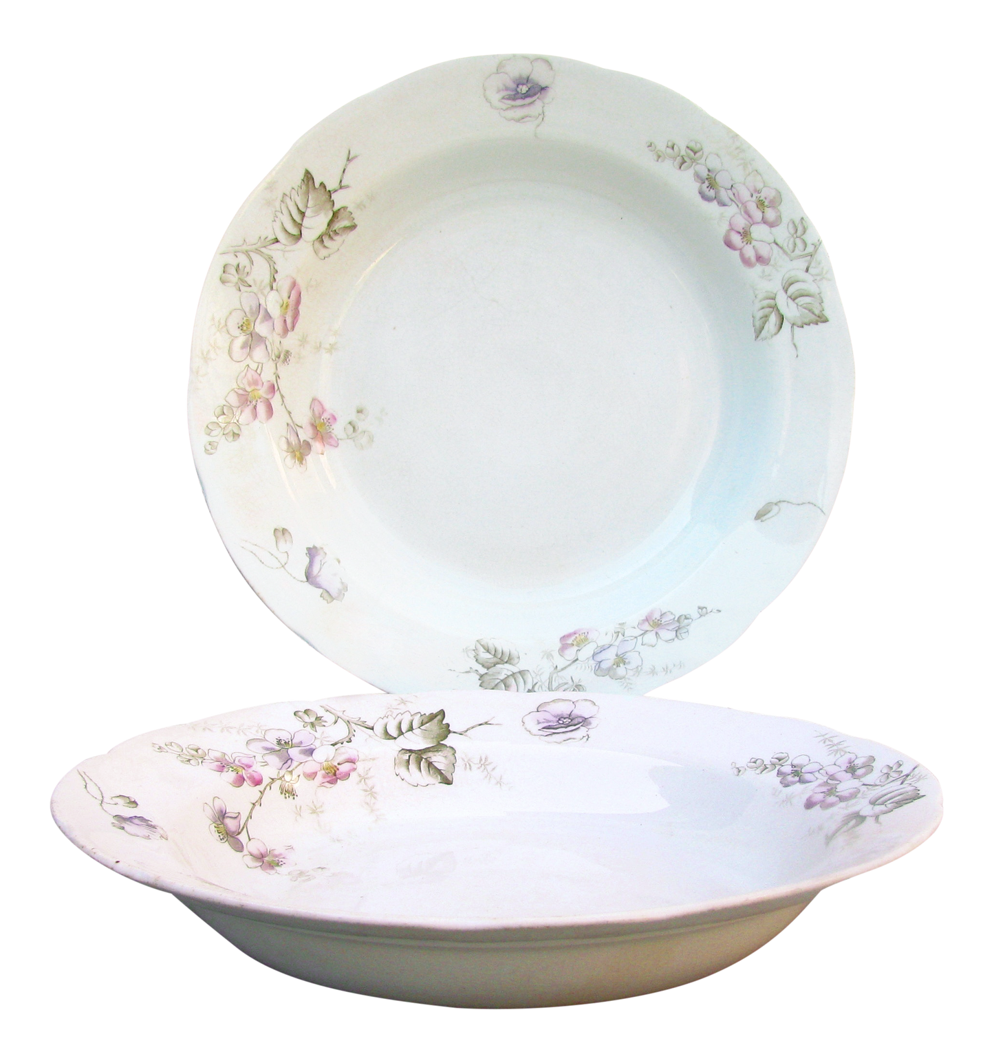 1880s John Edwards English Staffordshire Bowls, Pair