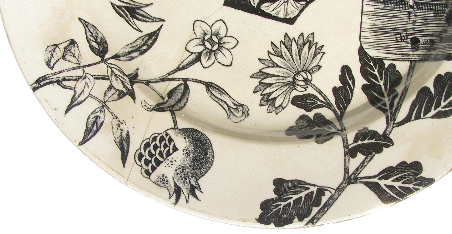 1881 English Aesthetic Movement Staffordshire Transferware Collection, 39 Pieces