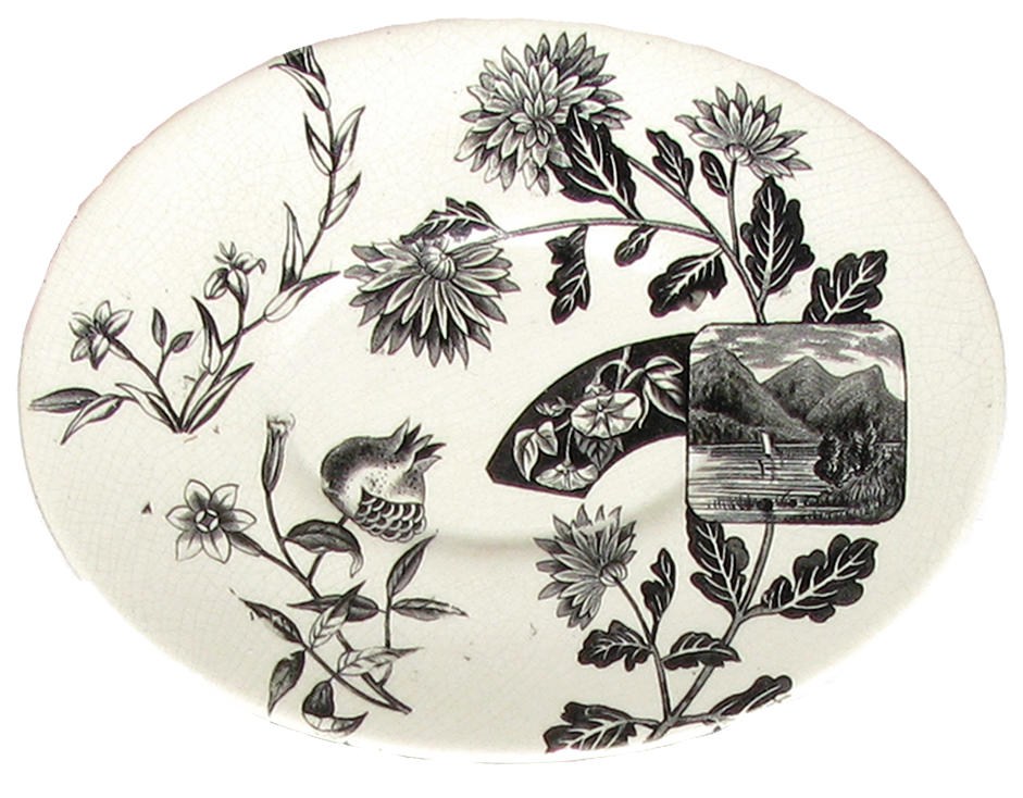 1881 English Aesthetic Movement Staffordshire Transferware Collection, 39 Pieces