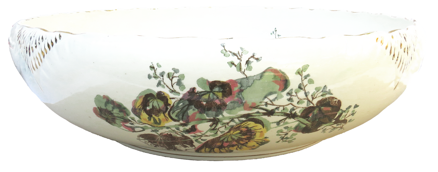 1890s Large English Staffordshire Ironstone Centerpiece Bowl