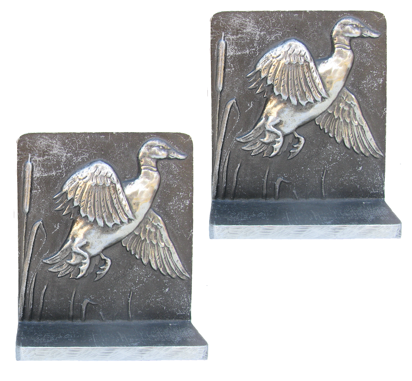 1960s Bruce Fox Silver / Pewter Bookends, Pair