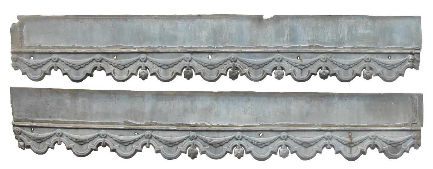 19th C. French Zinc Architectural Decorative Trim, Pair.