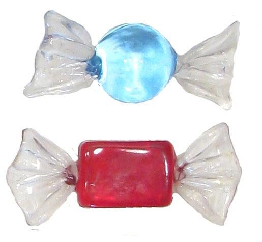 Clear & Colorful Murano Art Glass Candies, Set of 10