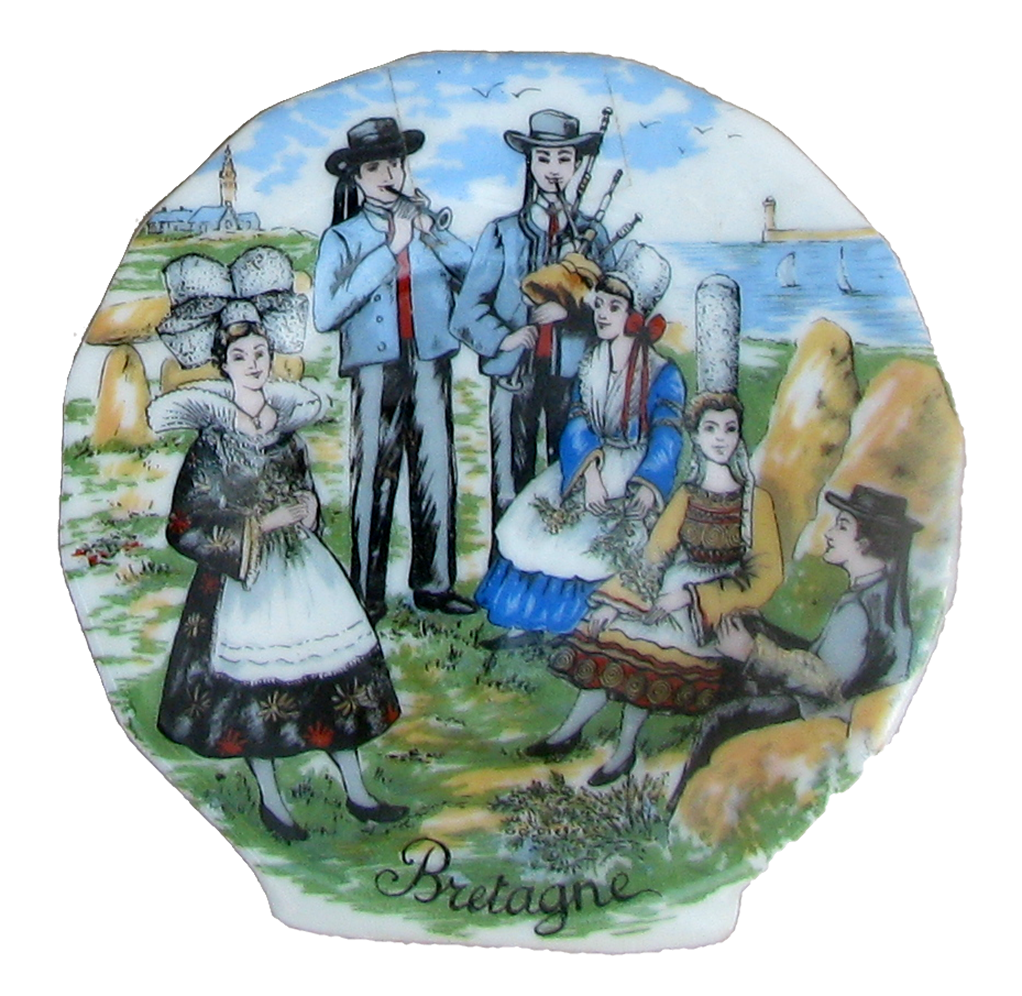 Collection of French Quimper & Dutch Delft Style Pottery, Set of 3