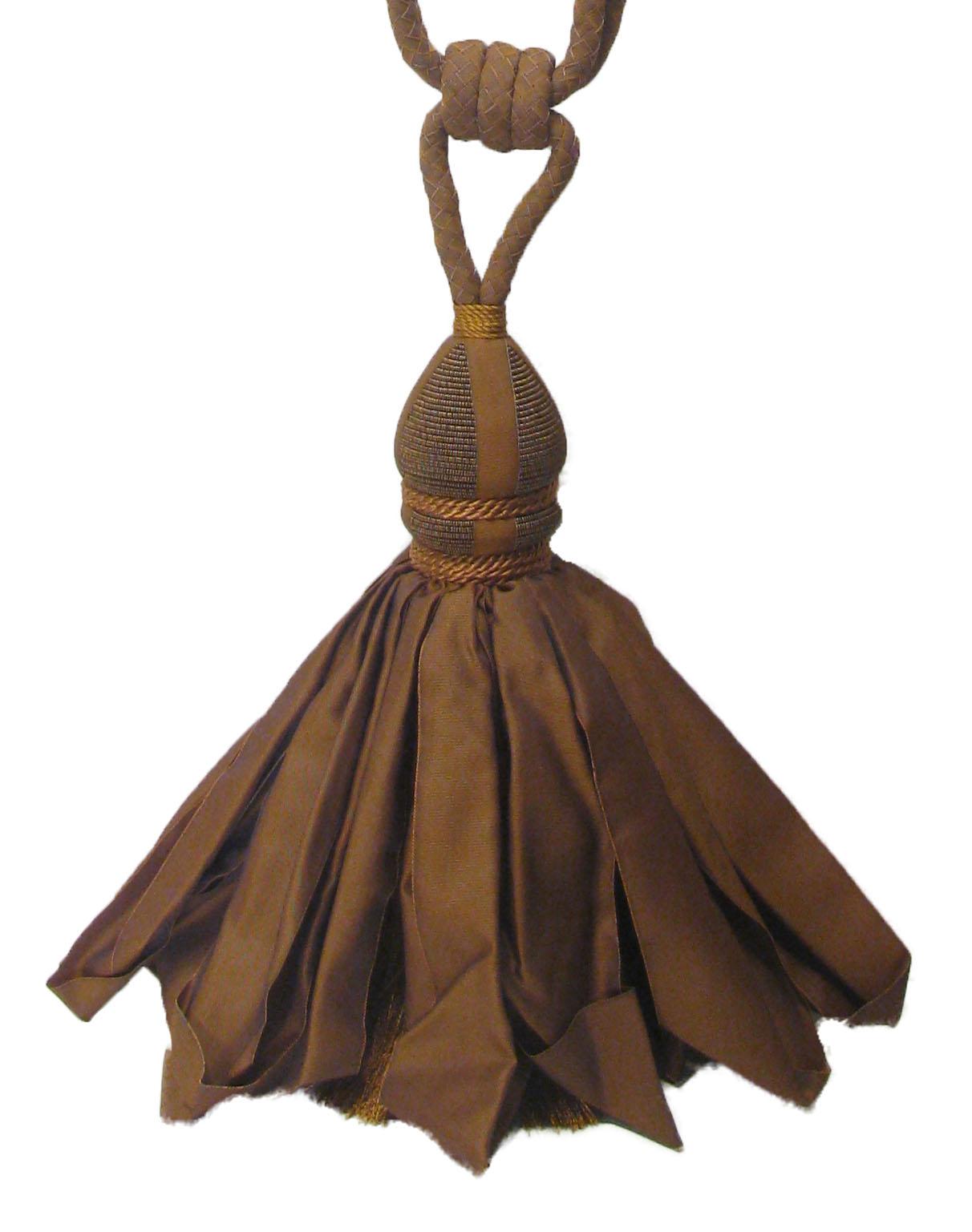 Copper Hued Tiebacks With Ballgown Tassels - a Pair