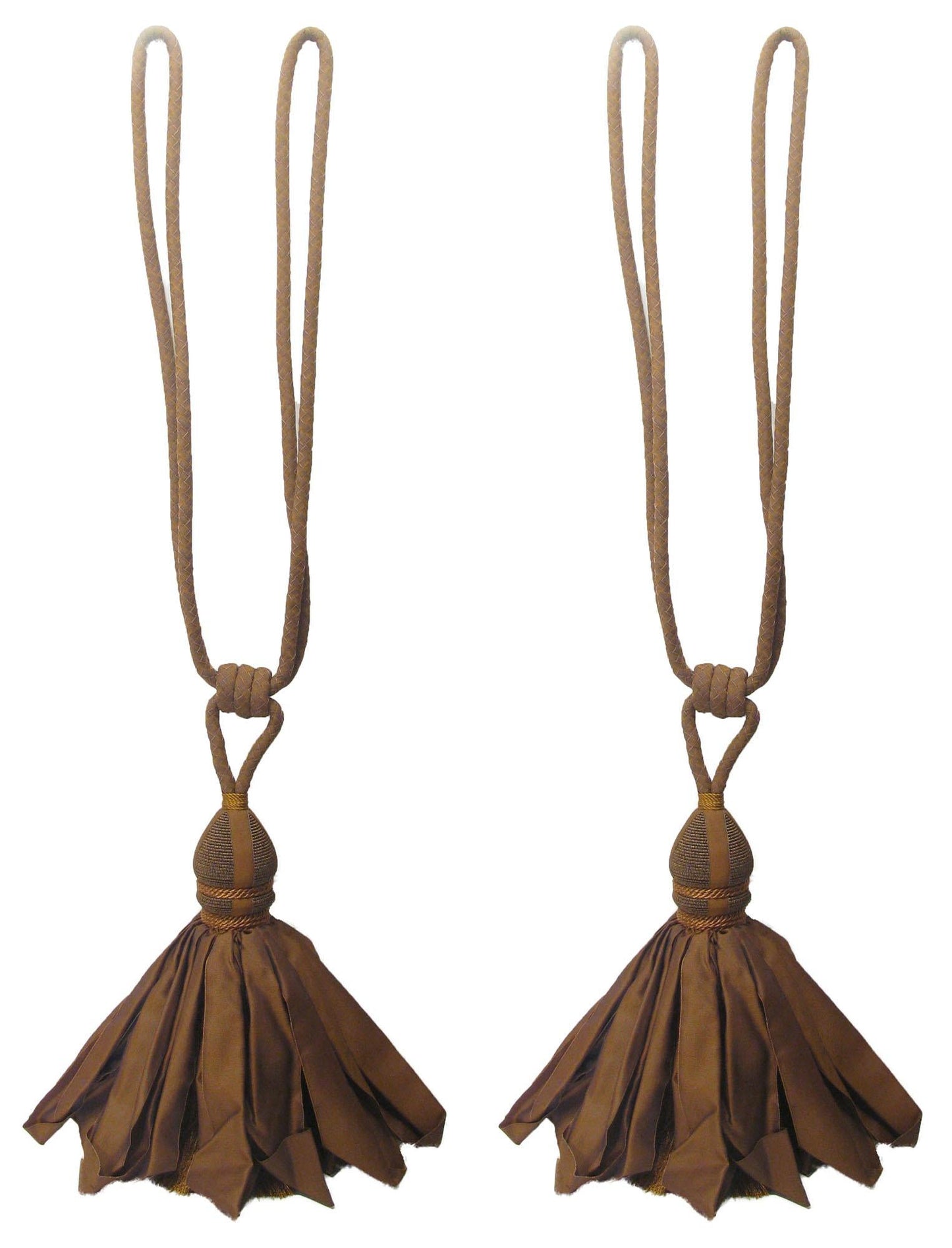 Copper Hued Tiebacks With Ballgown Tassels - a Pair