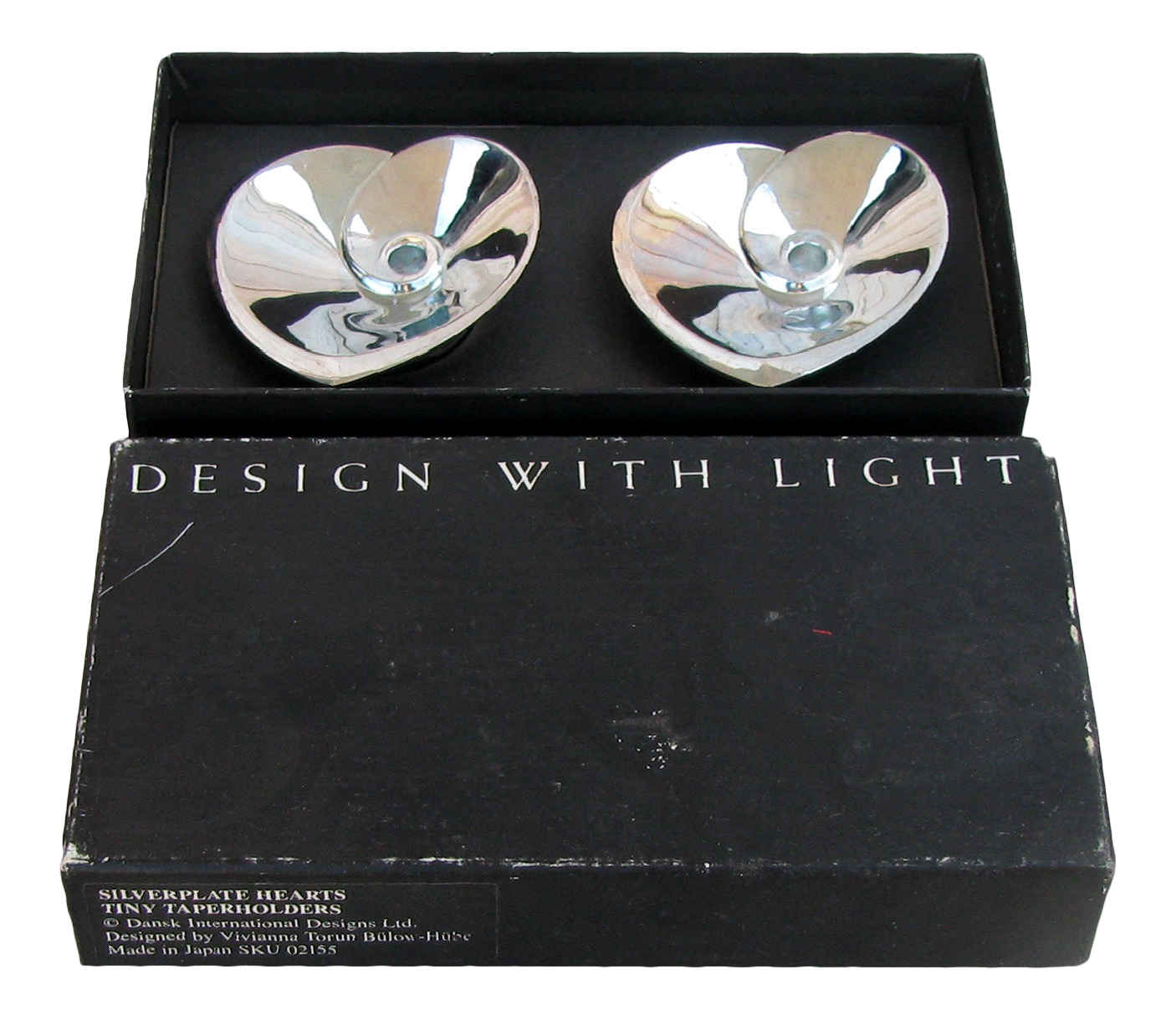 Midcentury Dansk Torun Taper Heart Shape Candle Holders, - a Pair