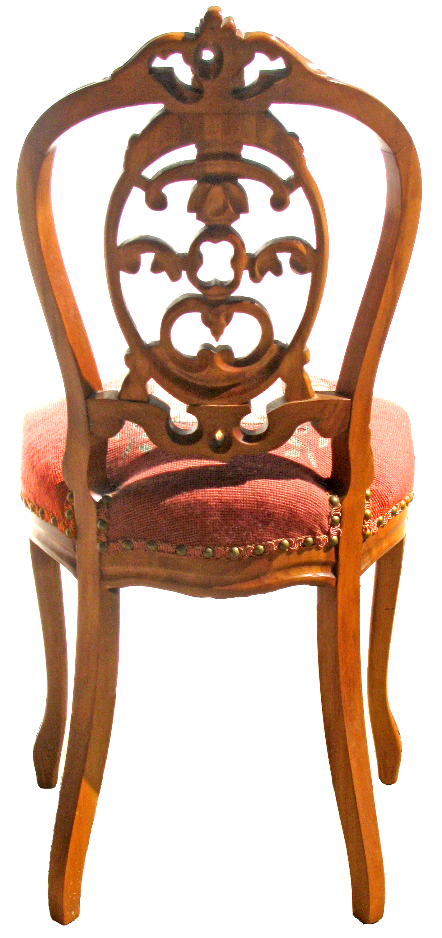 Early 20thC Carved Wood & Needlepoint Balloon Back Chairs, Pair