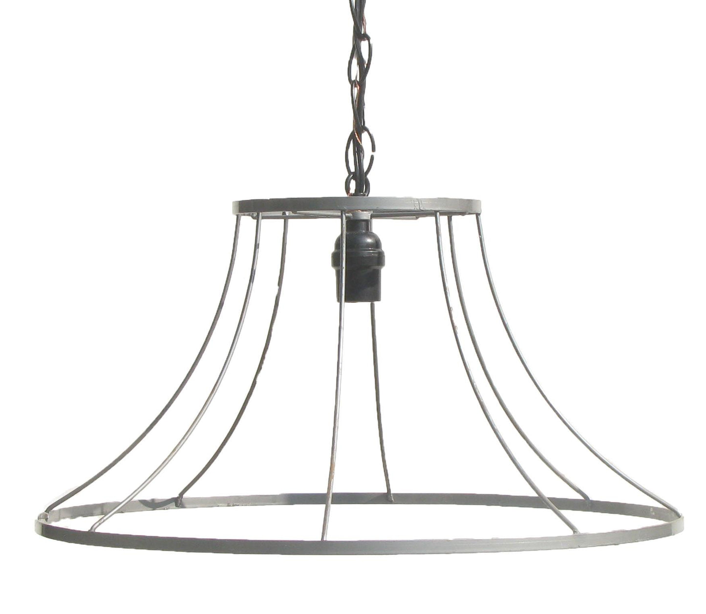 Extra Large Wire Lampshade Frame Lights, Near Pair