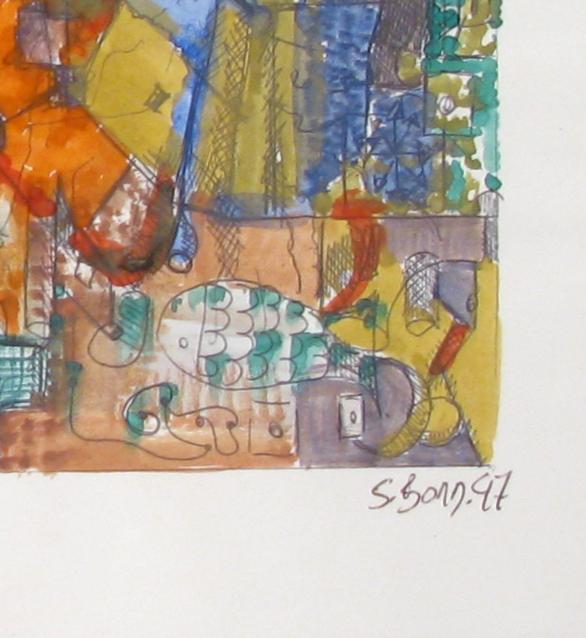 French Abstract Watercolor by Bordinas