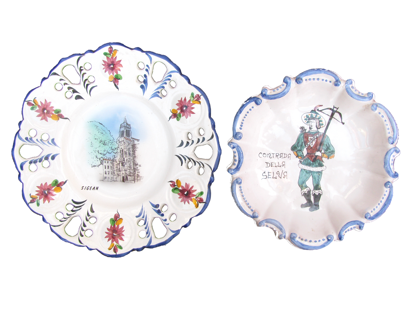 French & Italian Decorative Plates, Set of 2