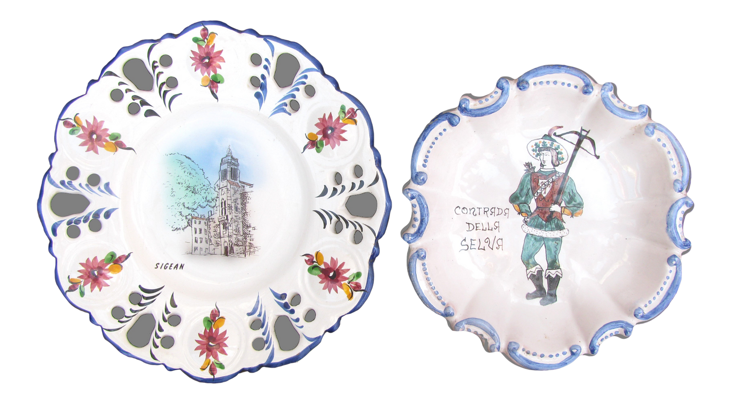 French & Italian Decorative Plates, Set of 2
