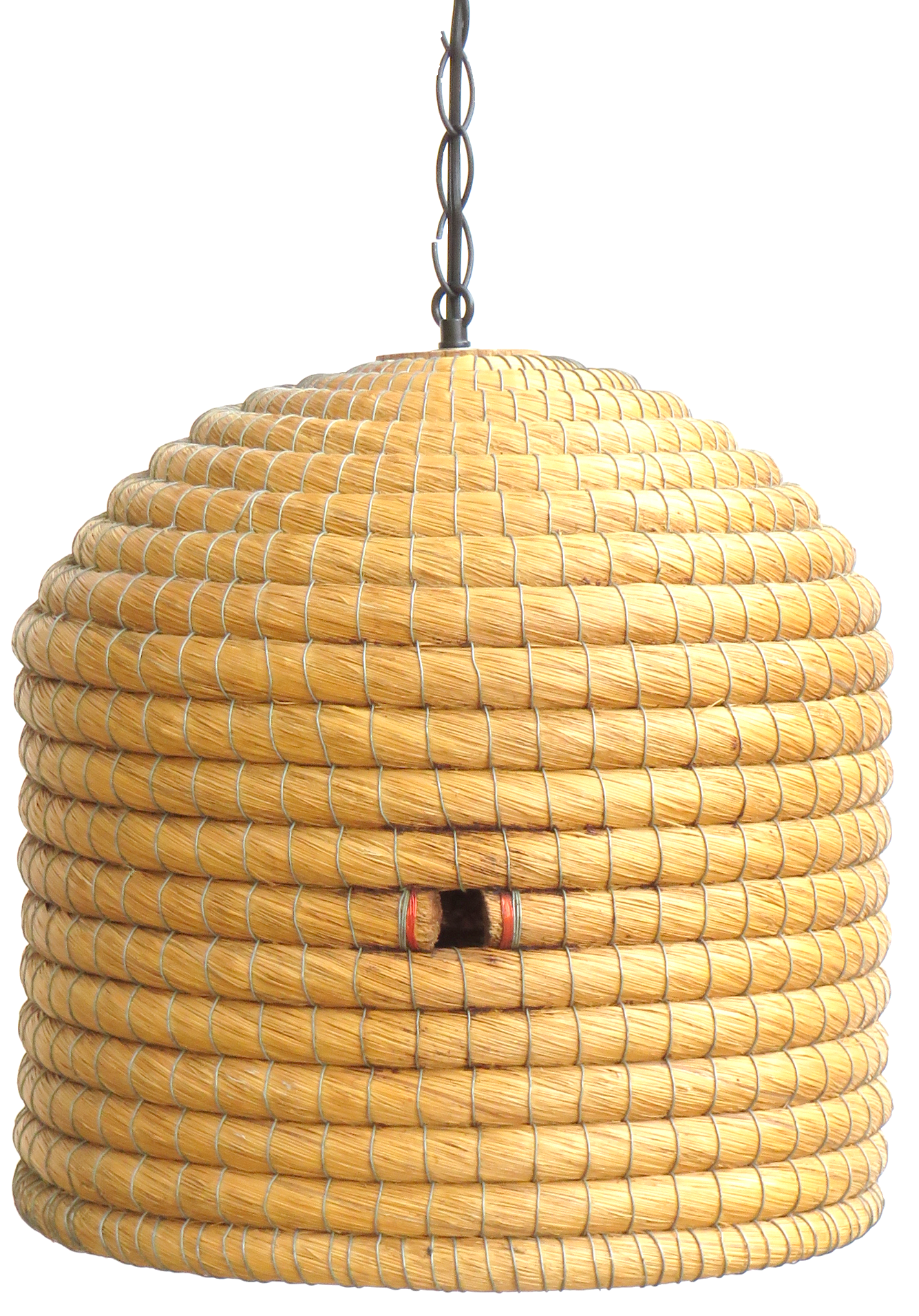 French Beehive / Skep Hanging Pendant Light Fixture