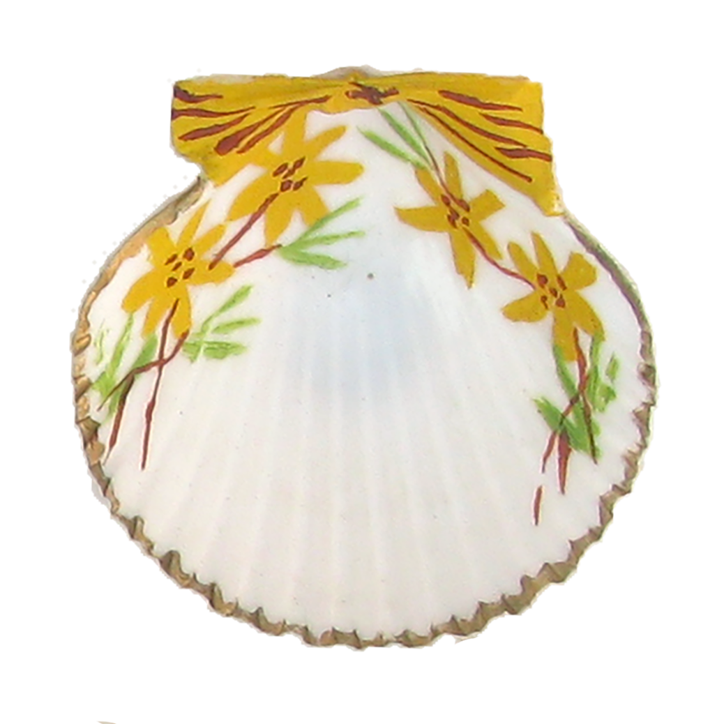 Hand-Painted Natural Shell Butter Pats / Salt Cellars, Set of 12