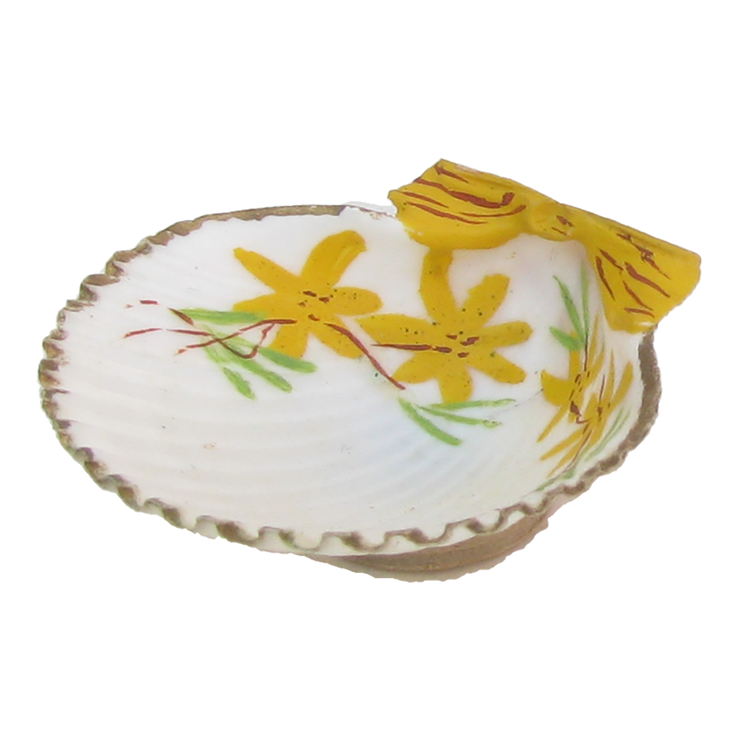 Hand-Painted Natural Shell Butter Pats / Salt Cellars, Set of 12