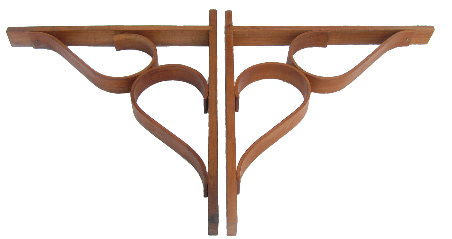 Mid-Century Danish Modern Bentwood Shelf Brackets / Braces / Supports- a Pair