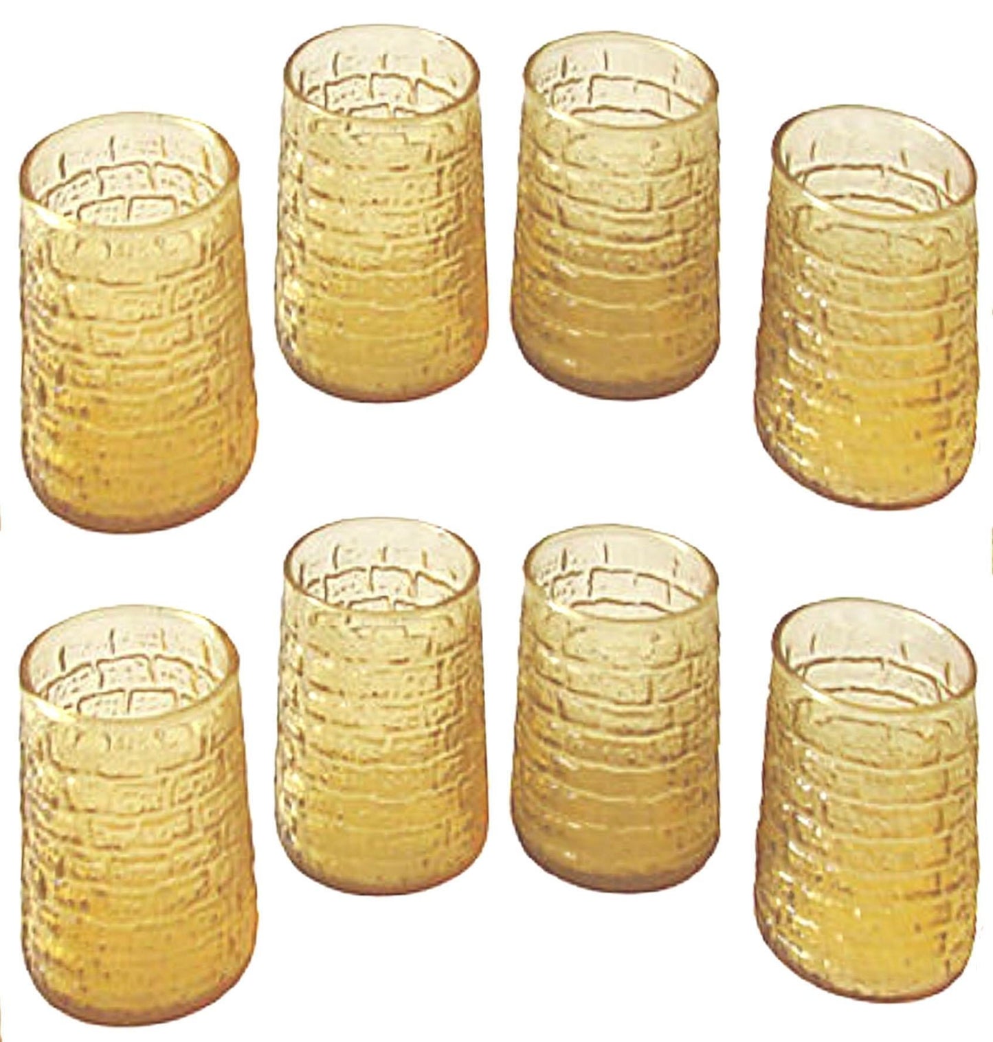 Mid-Century Faux Bamboo Juice Glasses, C.1960, Set of 8