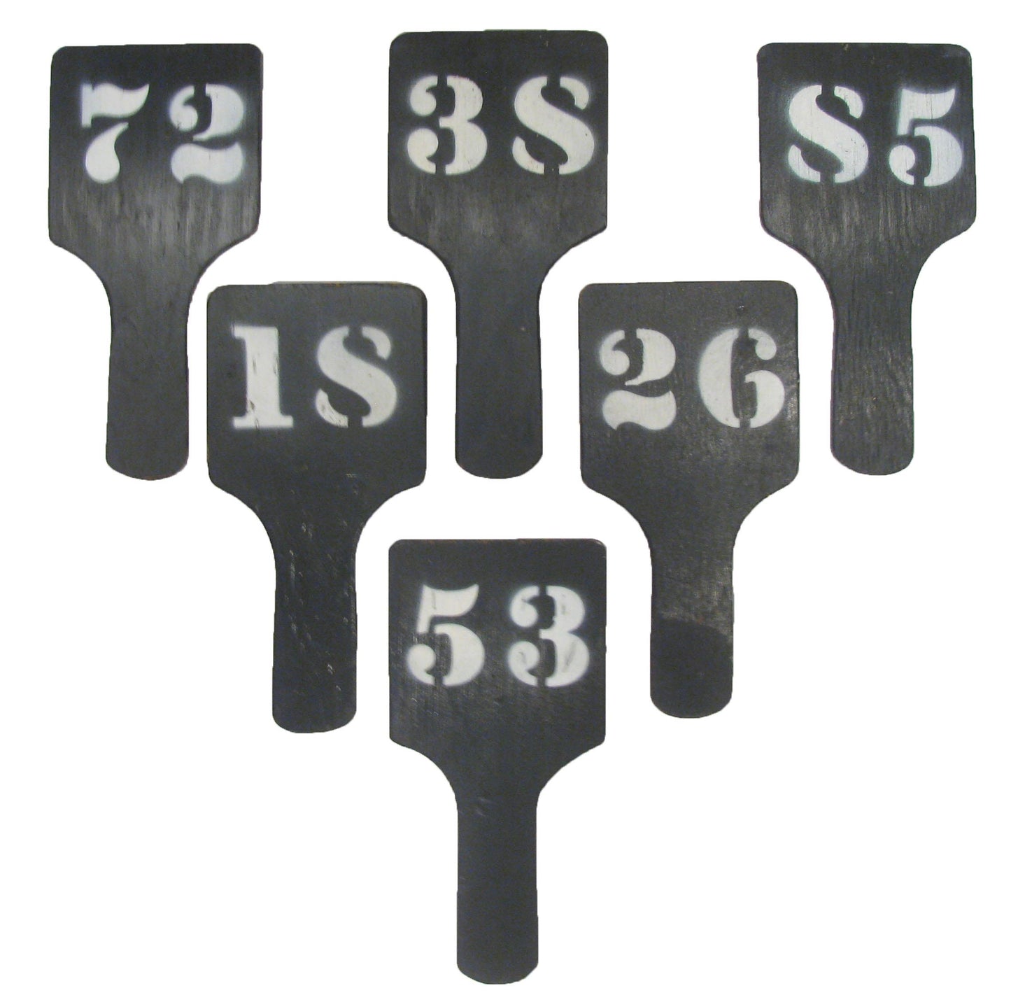 Mid-Century Lucky Number Auction Paddles, S/6
