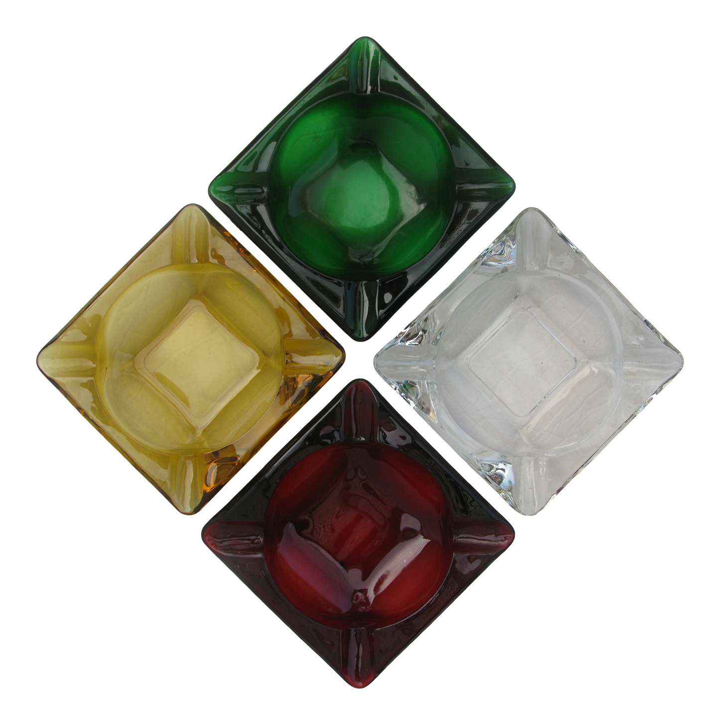 Mid-Century Modern Art Glass Ashtrays, Set of 4