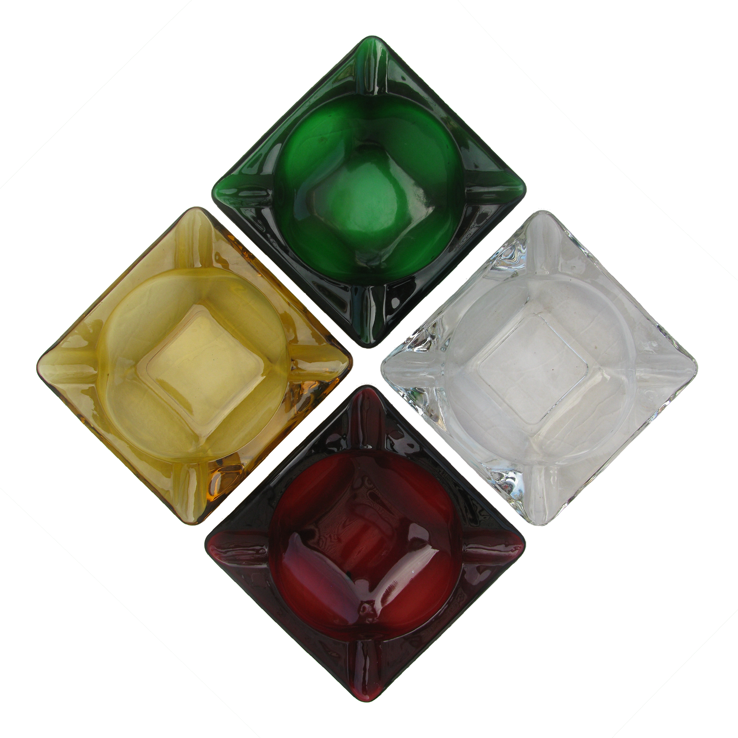 Mid-Century Modern Art Glass Ashtrays, Set of 4