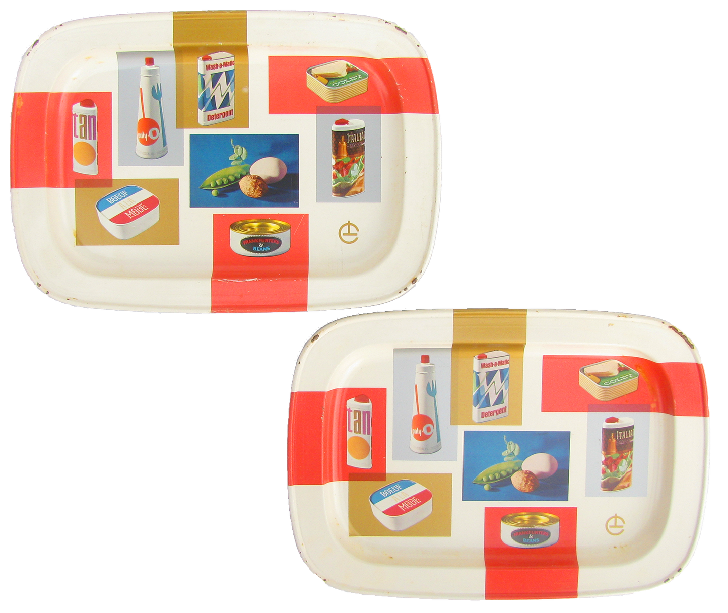 Mid-Century Modern Lippincott Advertising Trays, Pair