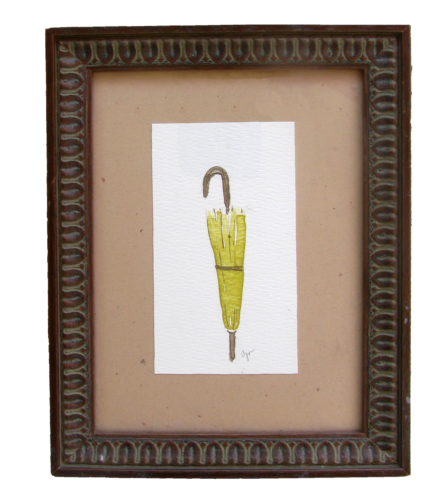 Petite Framed Watercolors, Pair