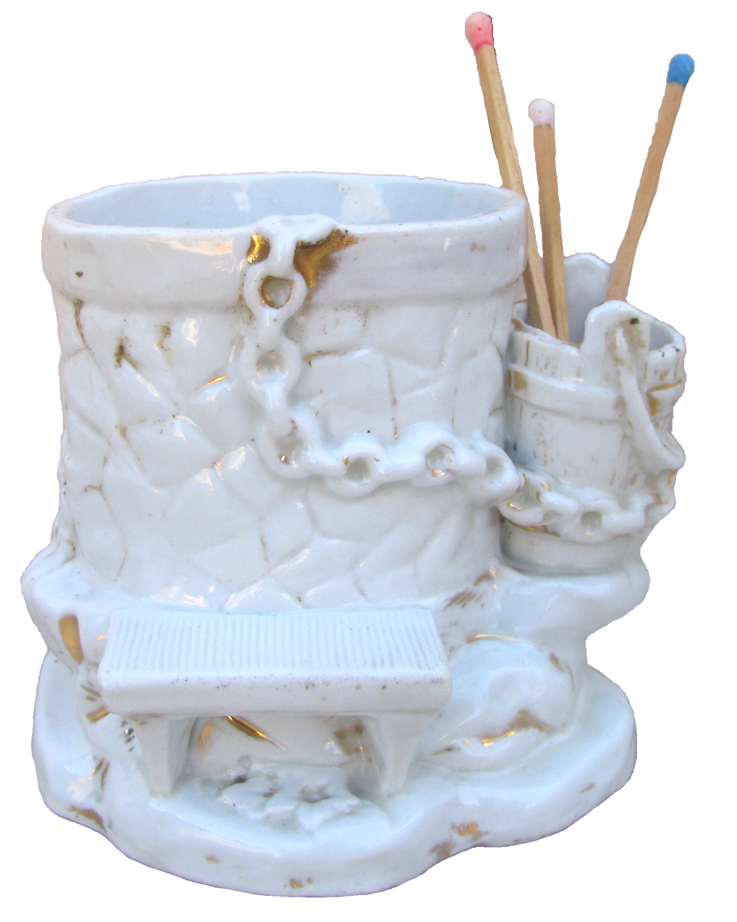Porcelain Wishing Well Humidor / Match Striker