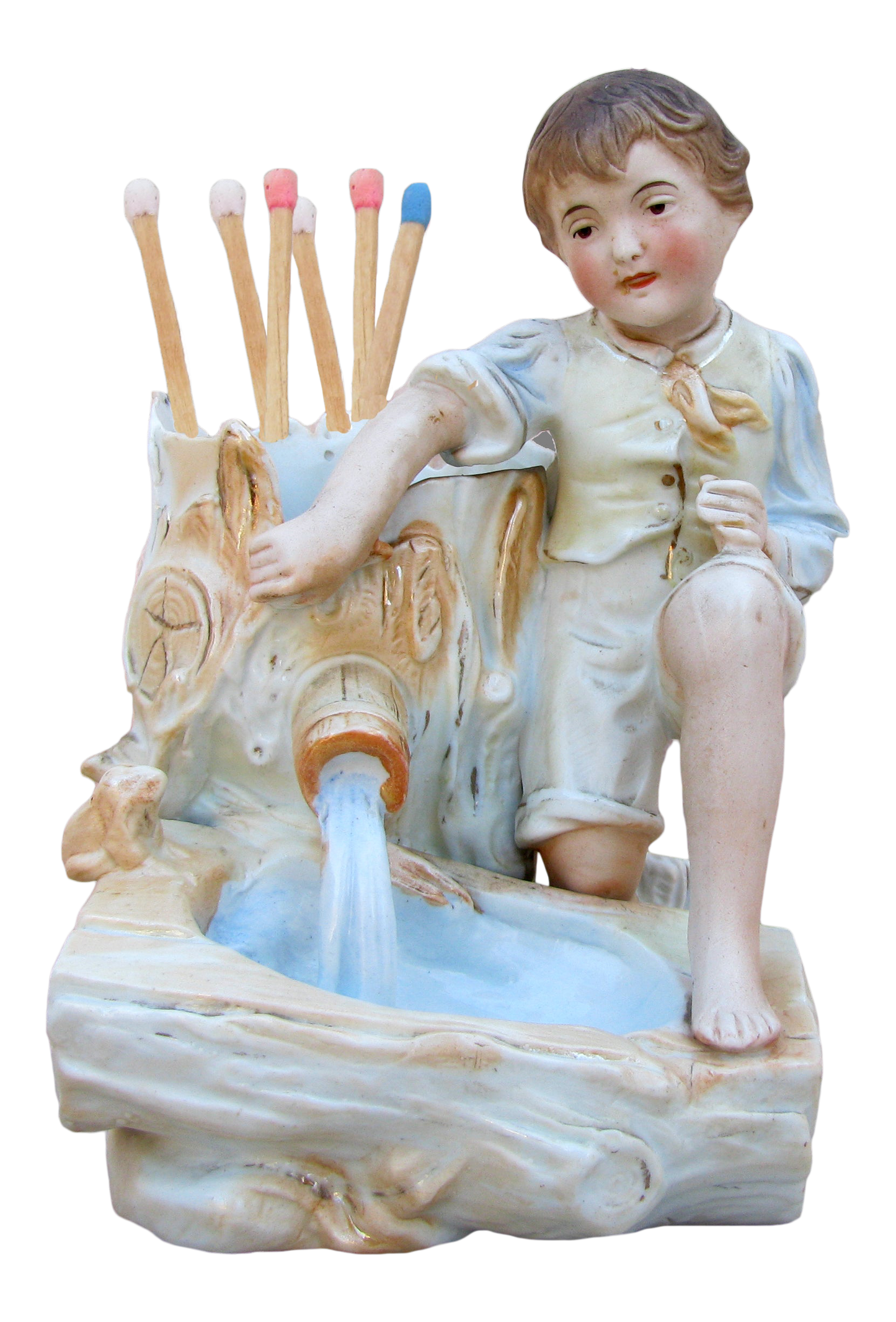 Staffordshire Style Porcelain Match Strike / Humidor