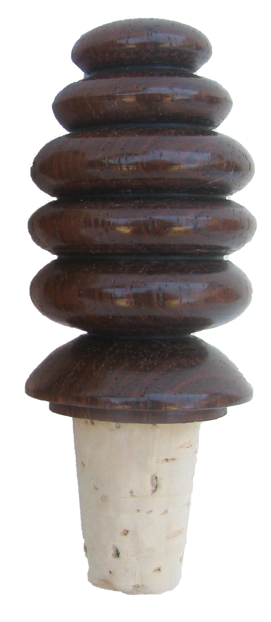 Vintage Artisan Turned Wood Bottle Stoppers, Set of 3