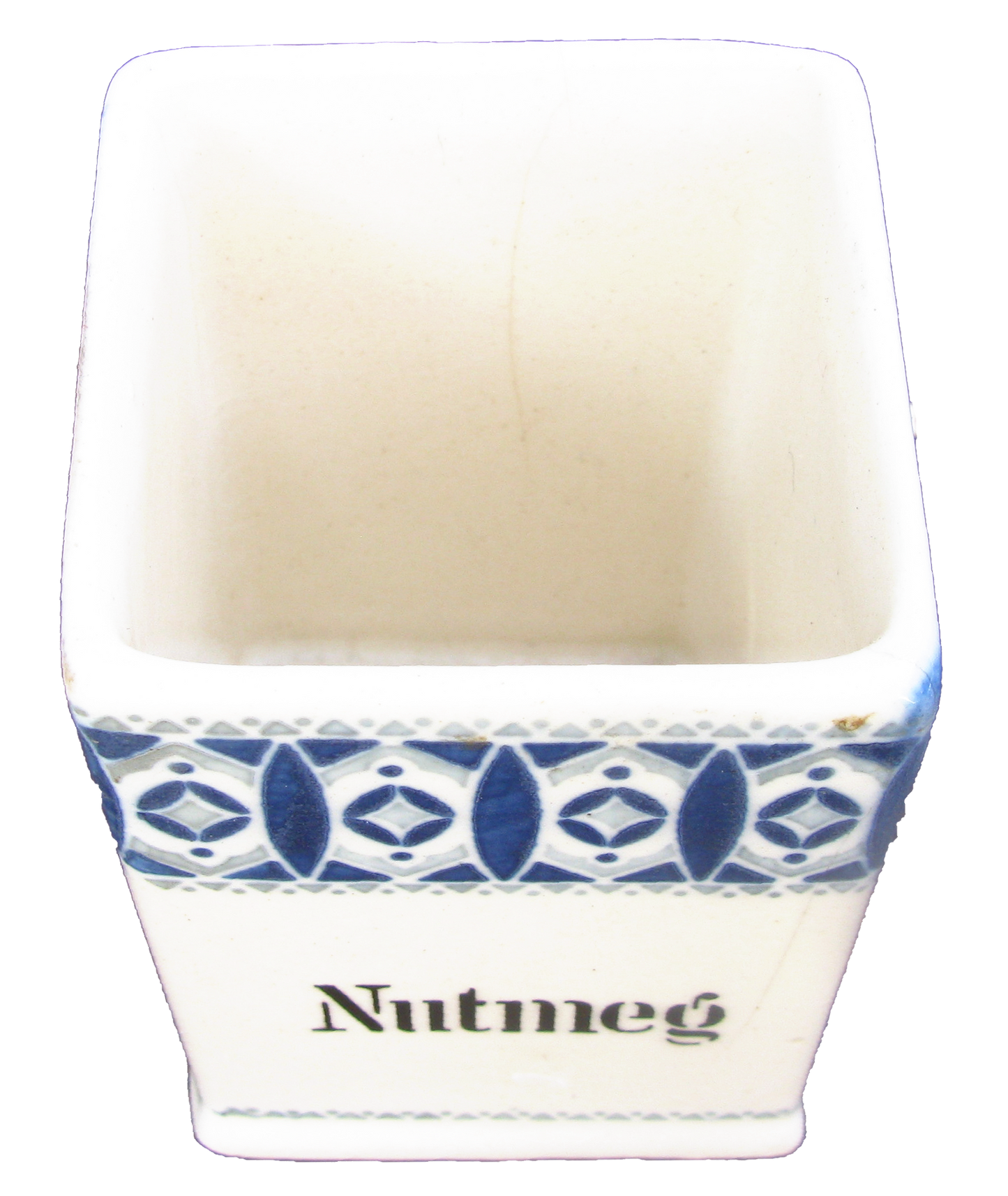 Vintage Blue & White Art Deco Spice Jars / Canisters, Set of 4