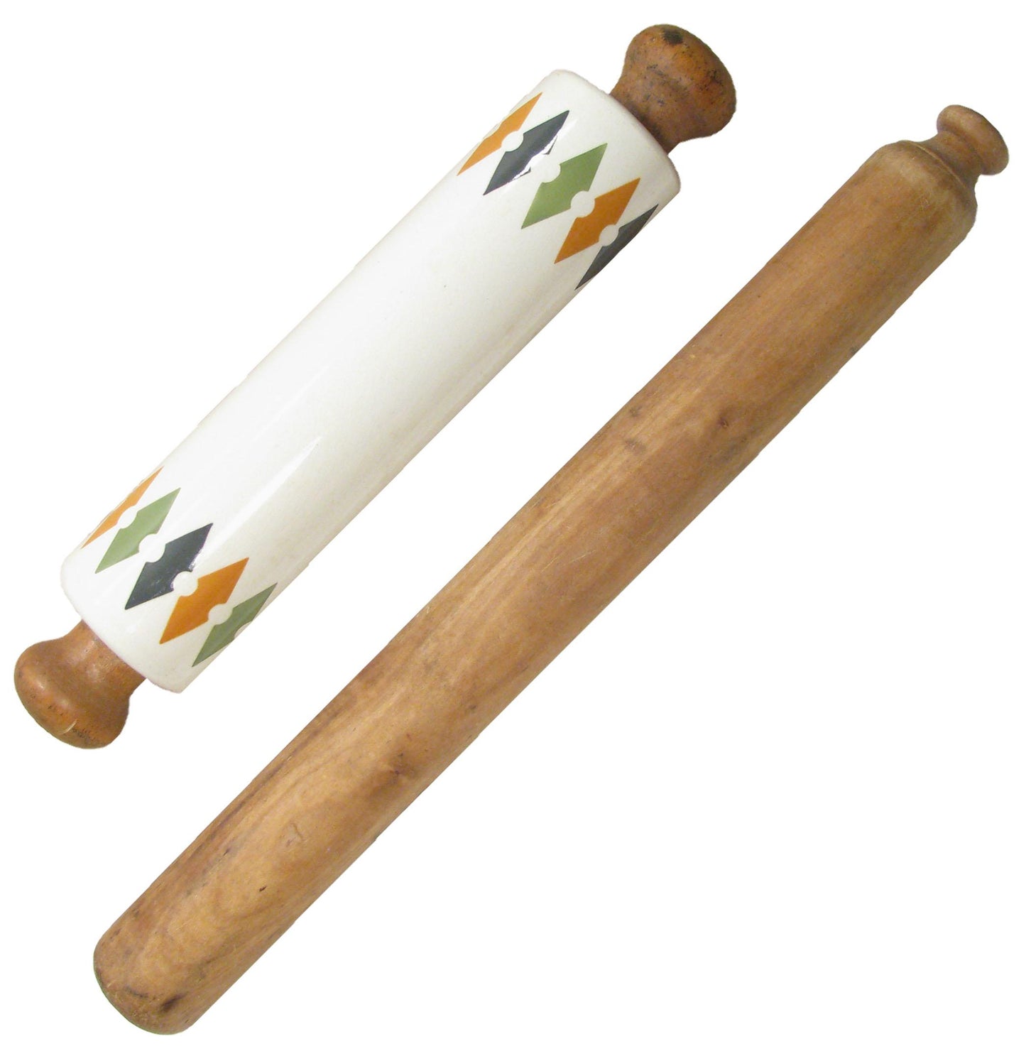 Vintage French & English Rolling Pins, S/2