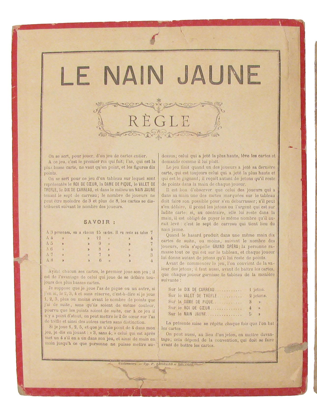 Vintage French Game Board & Rules Sheet