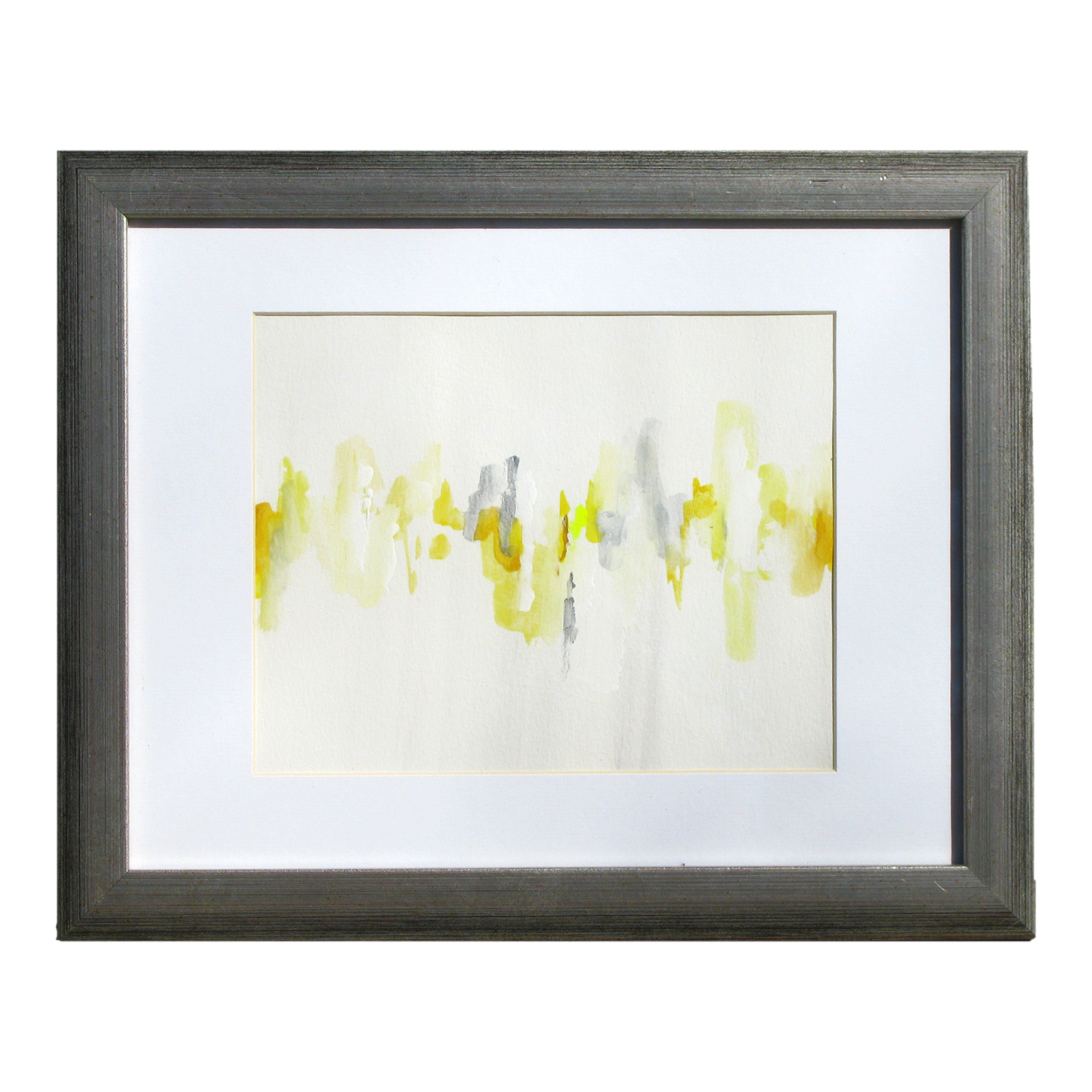 Vintage Yellow & Gray Abstract in Gray Frame