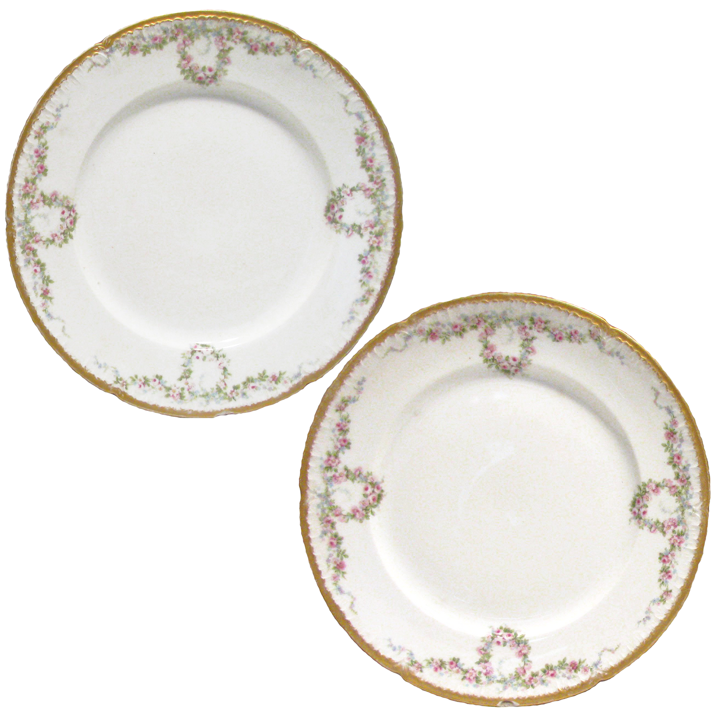 Gilt Haviland Limoges Plates - a Pair