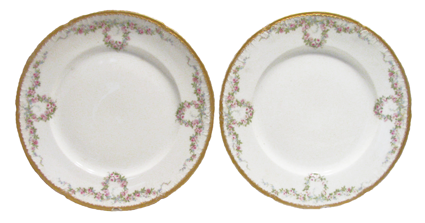 Gilt Haviland Limoges Plates - a Pair