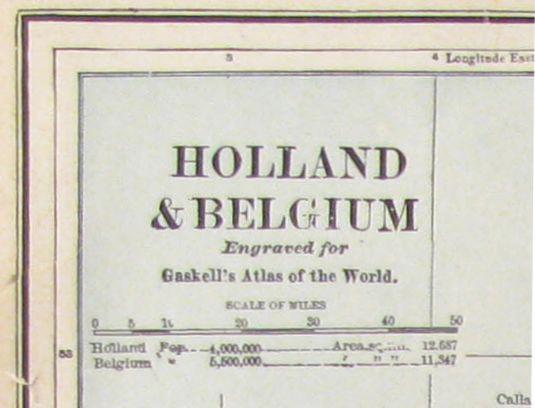 1880's Map of Holland, Belgium,Denmark, Sweden, & Norway