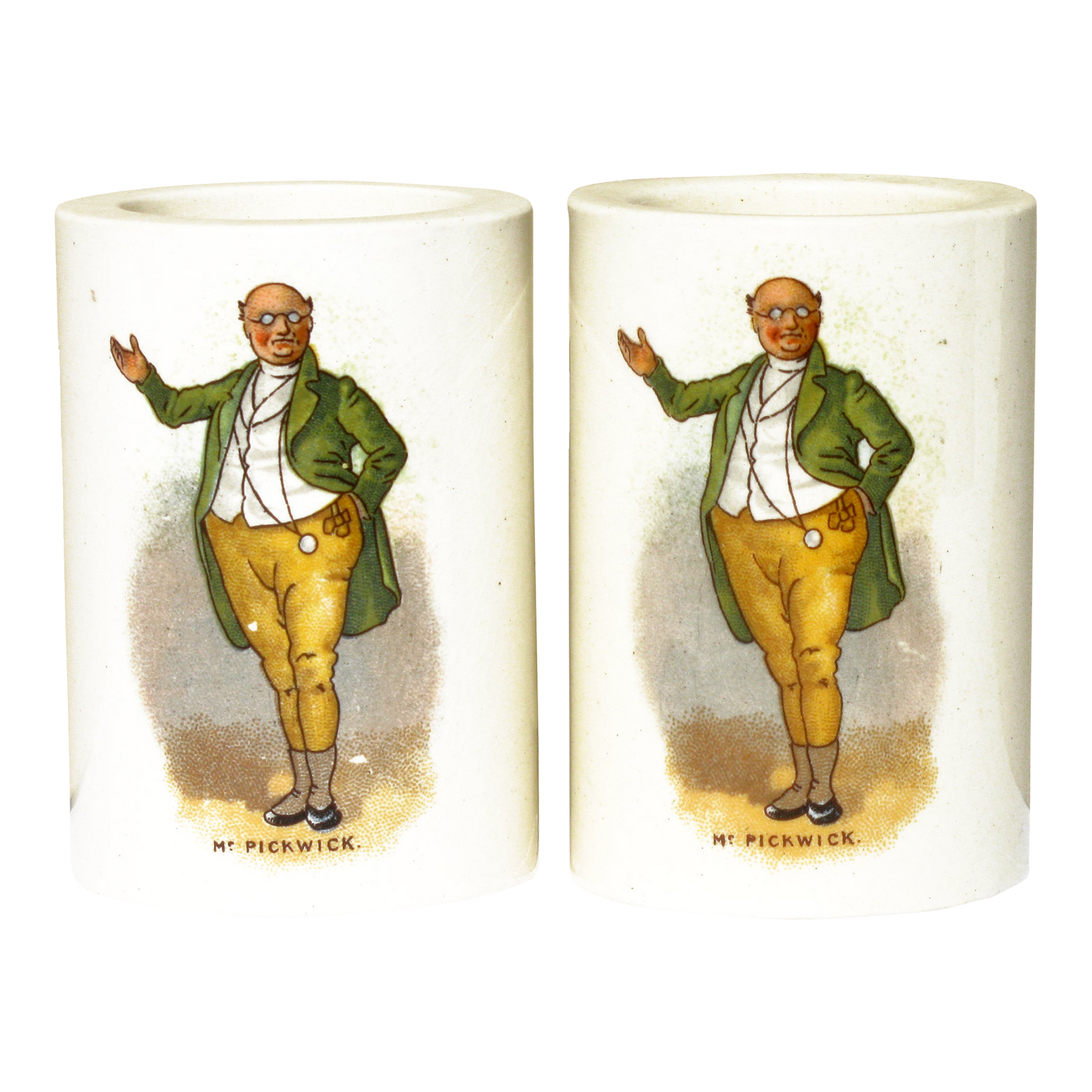 1890s English Charles Dickens' Character Napkin Rings, Pair