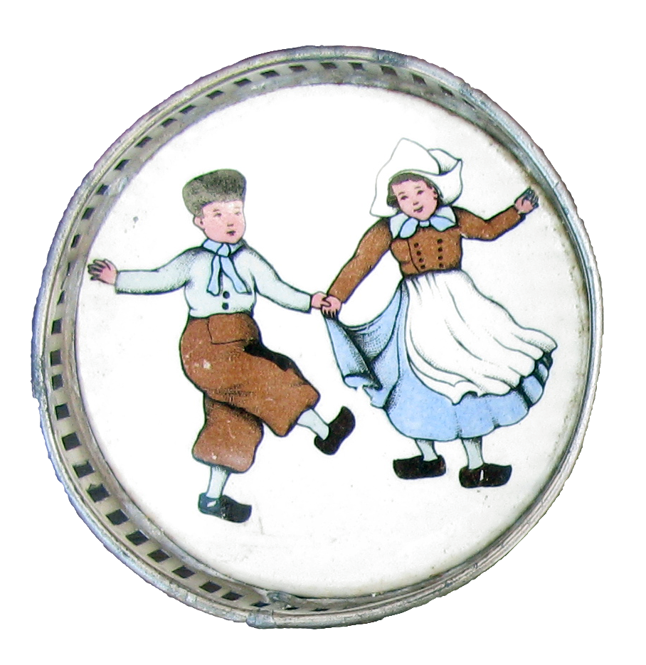 1910s Dutch Boy & Girl Coasters, Set of 4