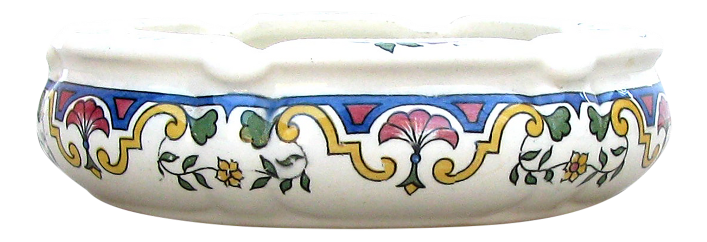 1910s French Digoin & Sarreguemines Faience Ashtray / Catchall