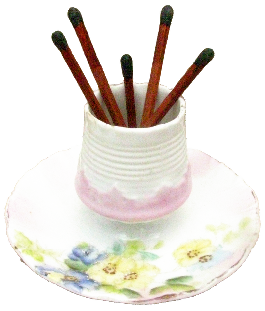 1920s Handpainted Porcelain Match Striker / Ashtray