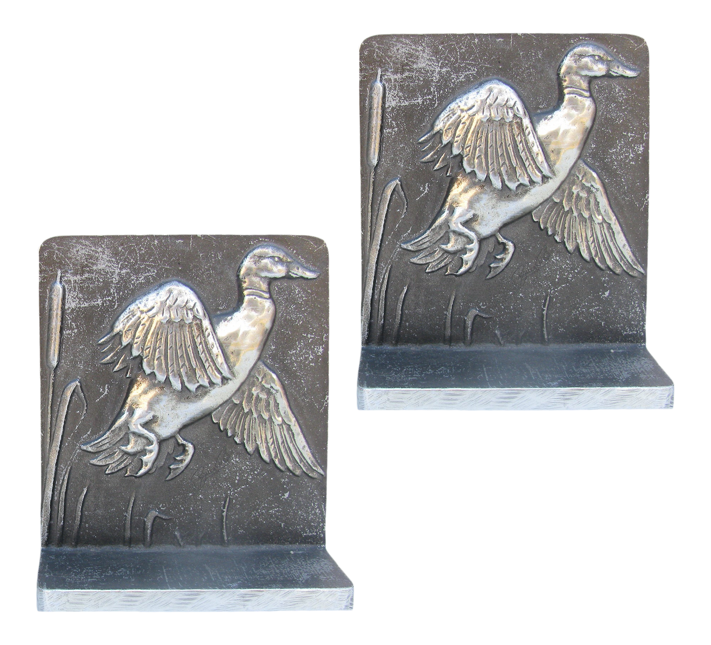 1960s Bruce Fox Silver / Pewter Bookends, Pair