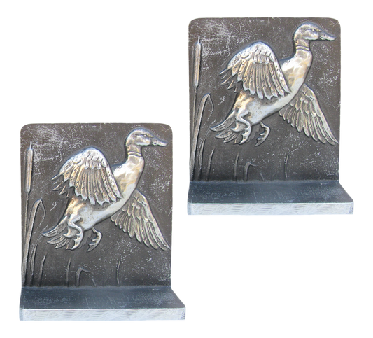 1960s Bruce Fox Silver / Pewter Bookends, Pair