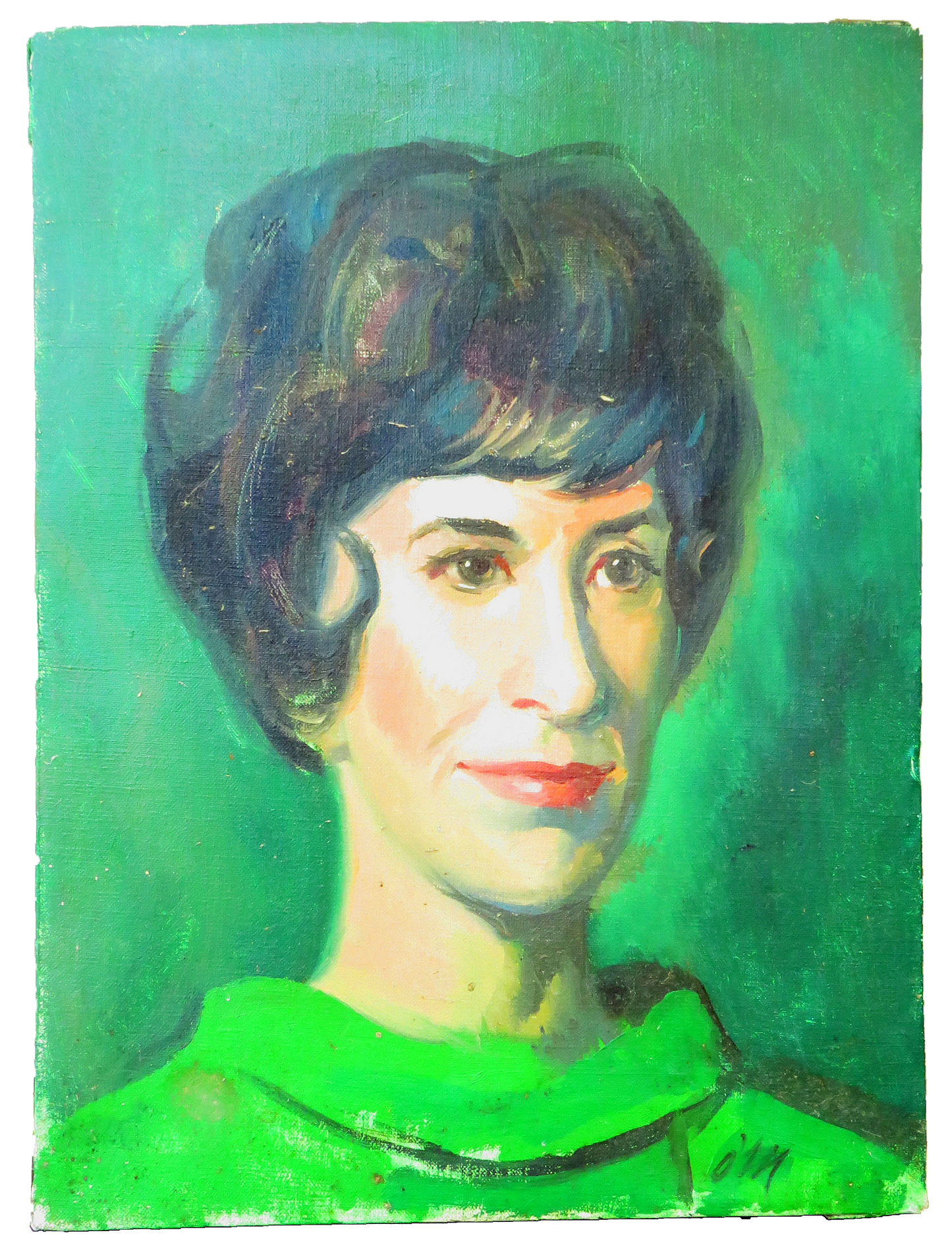 1960s Female Portrait - a Study in Green