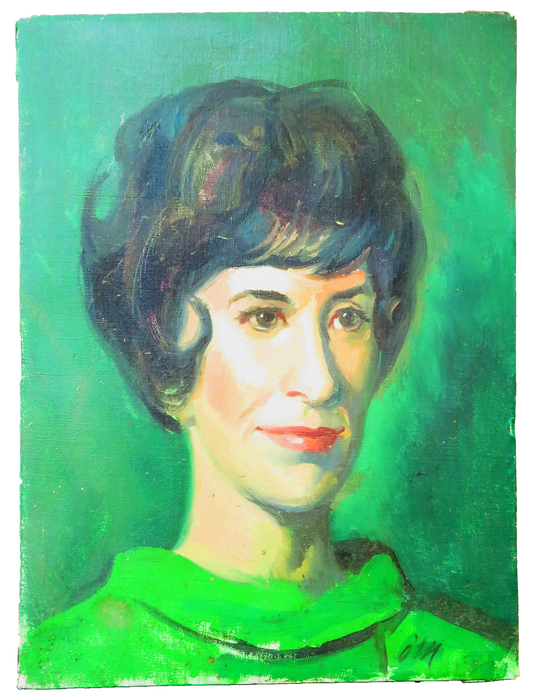 1960s Female Portrait - a Study in Green