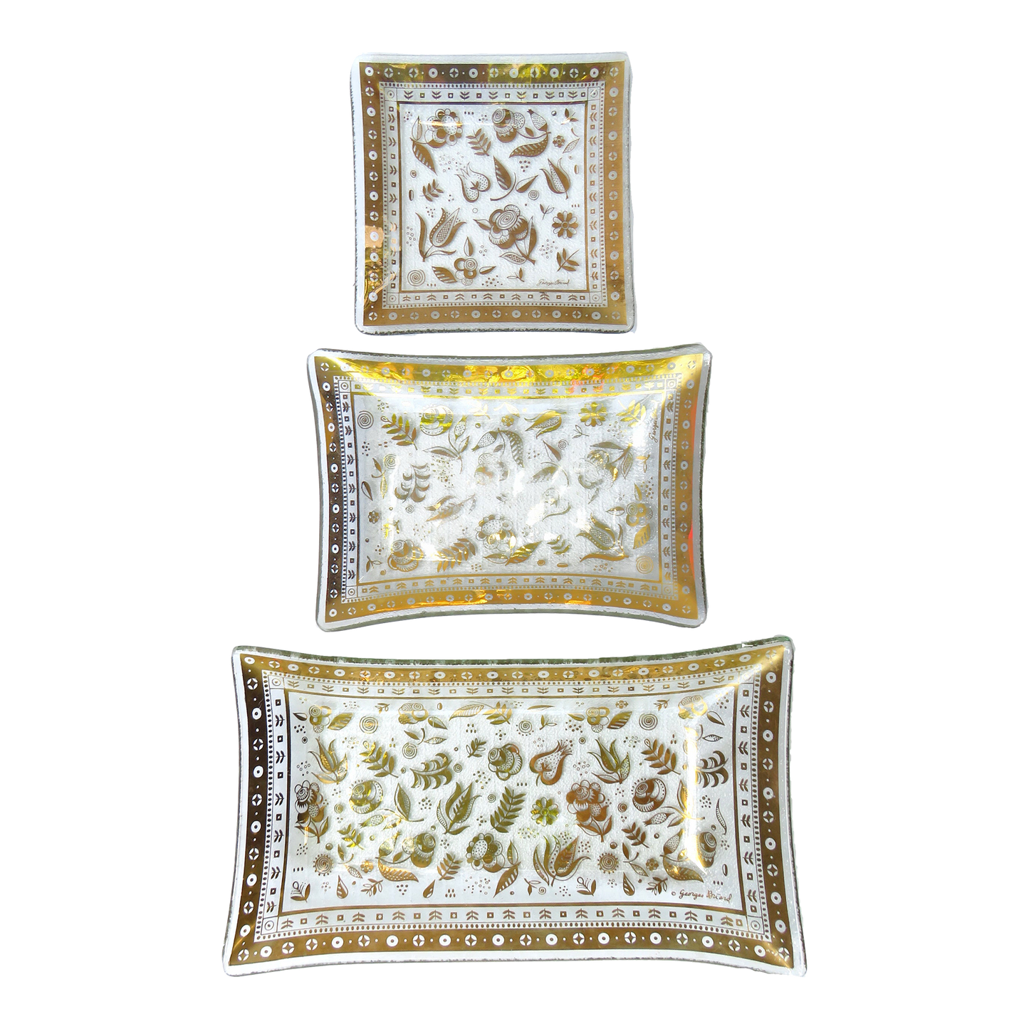 1960s Georges Briad Persian Garden Trays, Set of 3