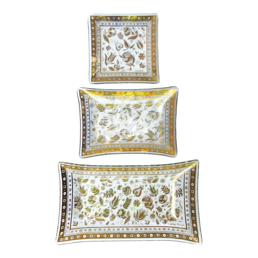 1960s Georges Briad Persian Garden Trays, Set of 3