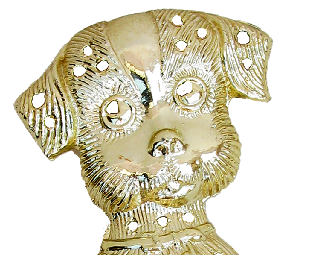 1970s Gold Puppy Earring Tree / Holder