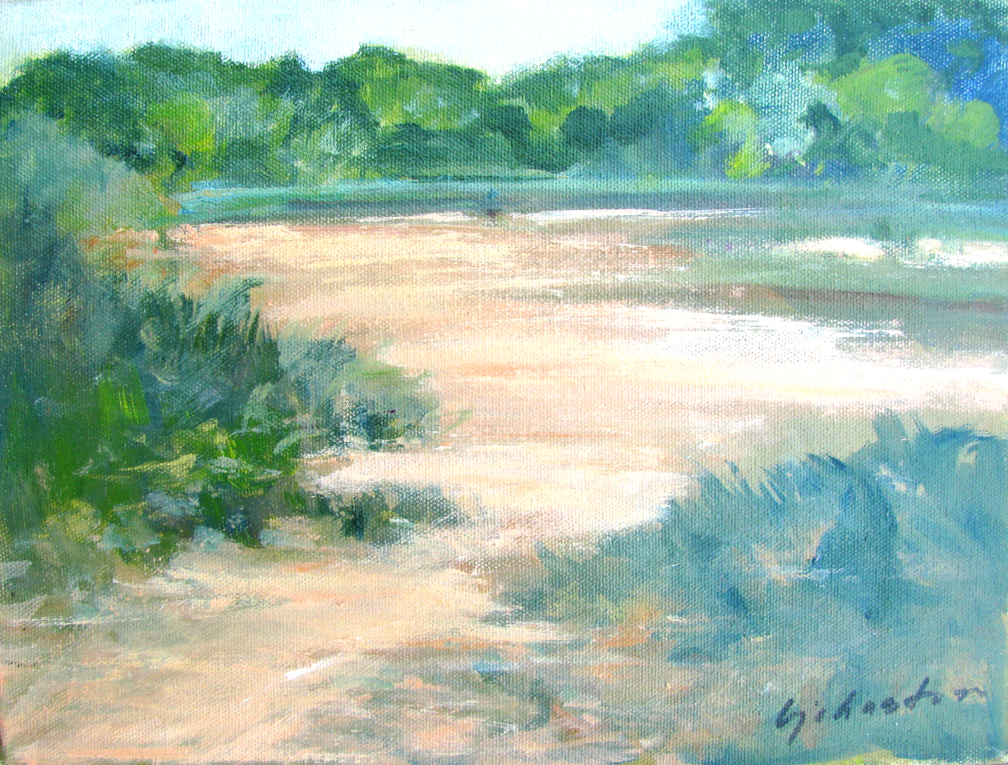 1970s Impressionist Landscape by b.j. Johnston