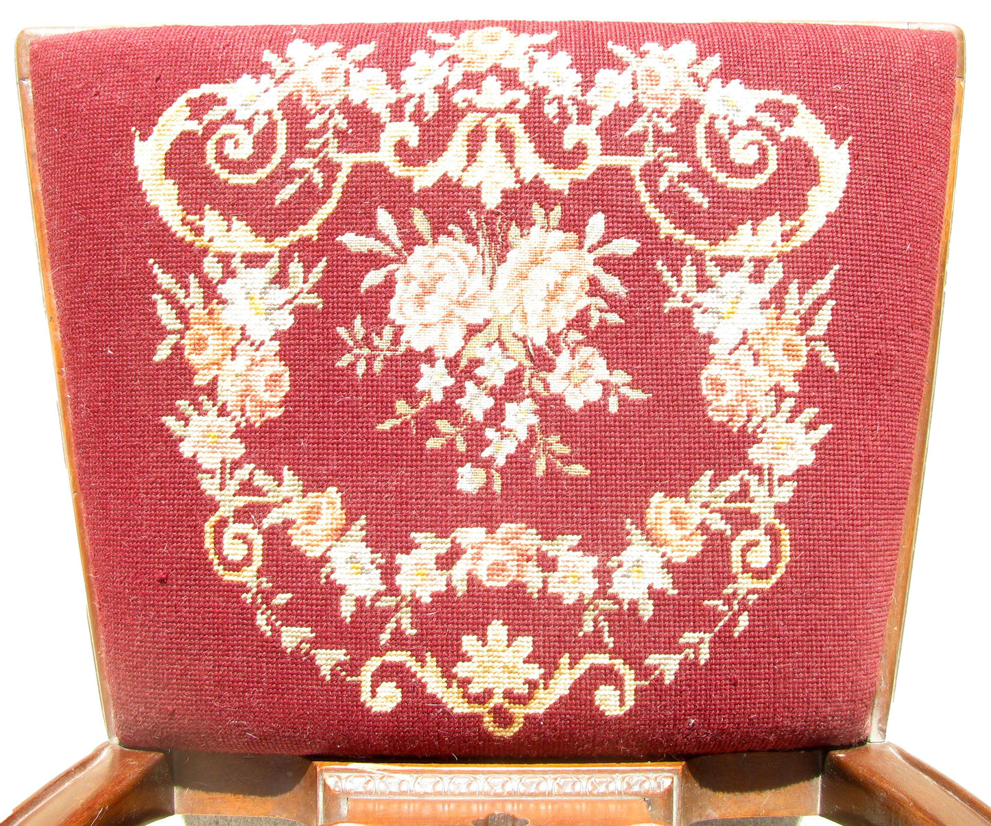 19th C. Antique English Chippendale Ball & Claw / Needlepoint Accent Chair